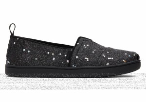 Toms Alpargata Cosmic Glitter Black | AKOMSJ-019