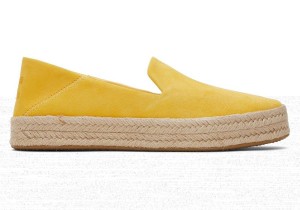 Toms Carolina Suede Espadrille Yellow | KDHTPZ-458