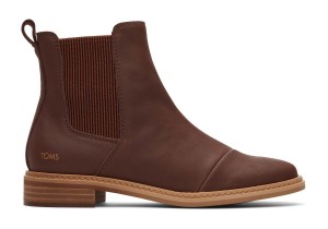 Toms Charlie Leather Boot Brown | UDTNQV-901