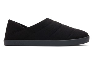 Toms Ezra Faux Fleece Convertible Slipper Black | NDTKYQ-892