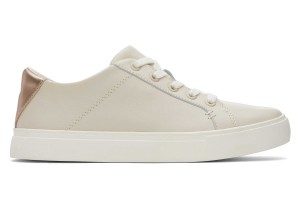 Toms Kameron Cream Leather Sneaker Cream Metal | JHEPWS-948