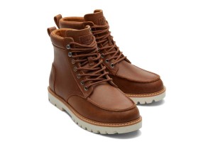 Toms Palomar Water Resistant Leather Boot Brown | VUTRON-792