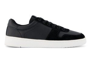 Toms TRVL LITE Court Leather Sneaker Black | BNVFGA-179