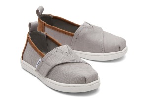 Toms Tiny Alpargata Recycled Cotton Deep Grey / Dark Brown | KBOMNJ-971