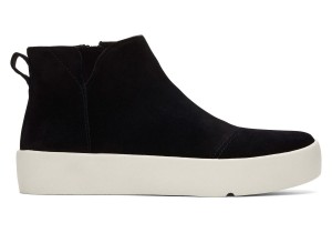 Toms Verona Mid Suede Platform Sneaker Black | IDJMFK-807