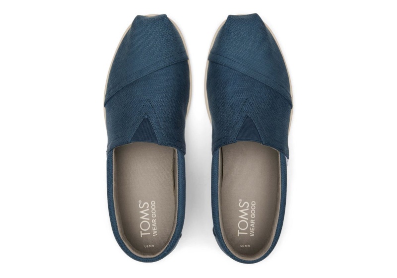 Toms Alp Fwd Textured Woven Dark Indigo | XZUMSI-671