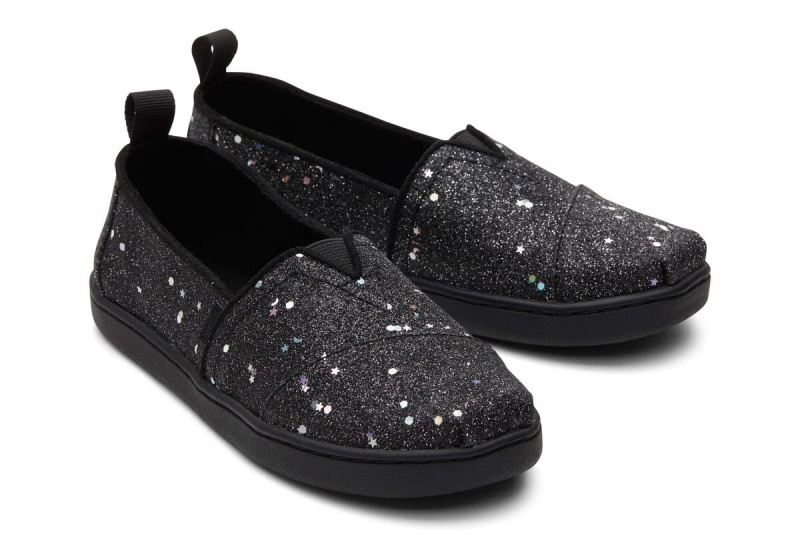 Toms Alpargata Cosmic Glitter Black | AKOMSJ-019