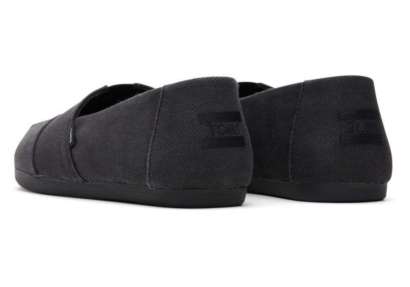 Toms Alpargata Distressed Twill Black | HCEWFL-712