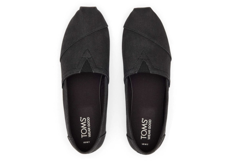 Toms Alpargata Distressed Twill Black | HCEWFL-712