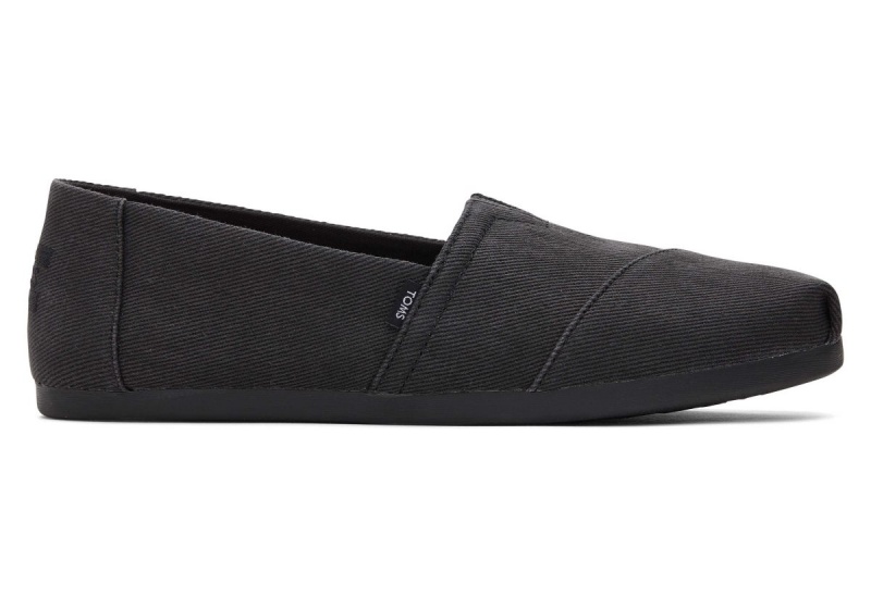 Toms Alpargata Distressed Twill Black | HCEWFL-712