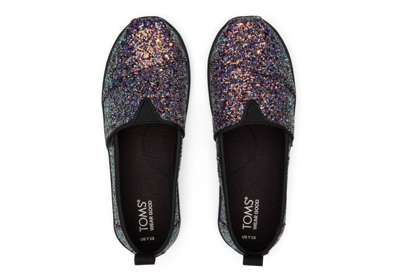 Toms Alpargata Glitter Black | RYJSVC-427