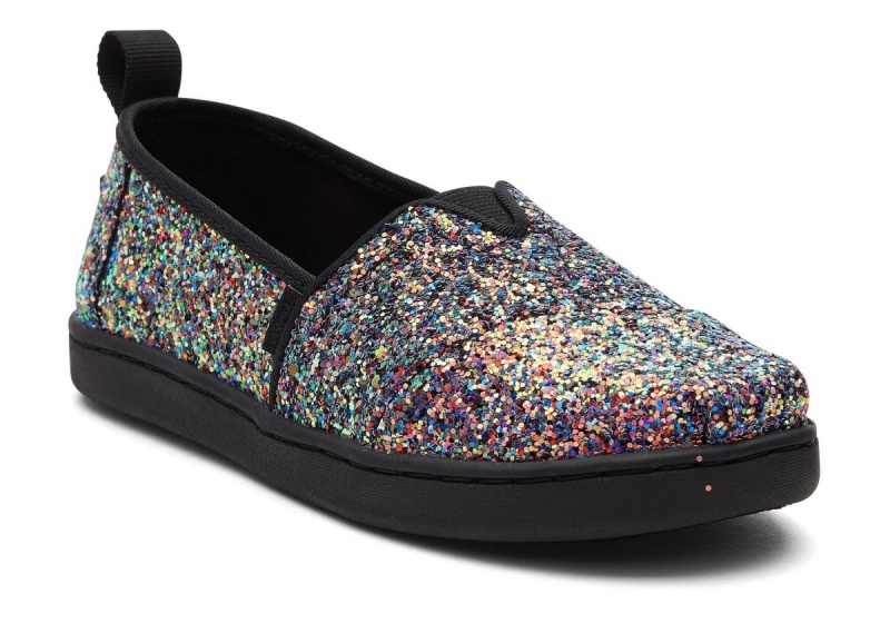 Toms Alpargata Glitter Black | RYJSVC-427