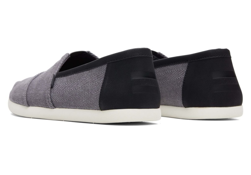 Toms Alpargata Herringbone Synthetic Trim Grey | CKTMJI-906