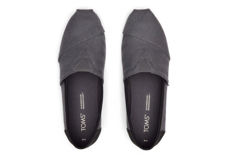 Toms Alpargata Herringbone Synthetic Trim Grey | CKTMJI-906