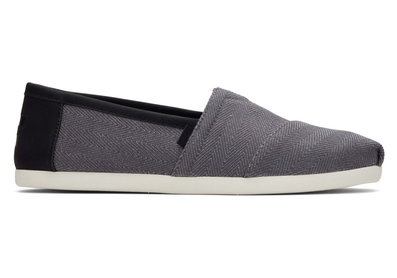 Toms Alpargata Herringbone Synthetic Trim Grey | CKTMJI-906