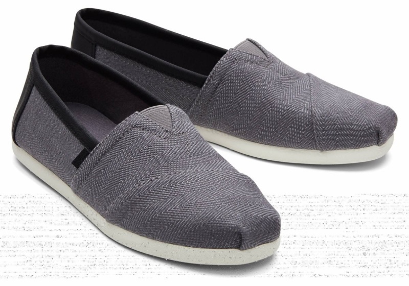 Toms Alpargata Herringbone Synthetic Trim Grey | CKTMJI-906