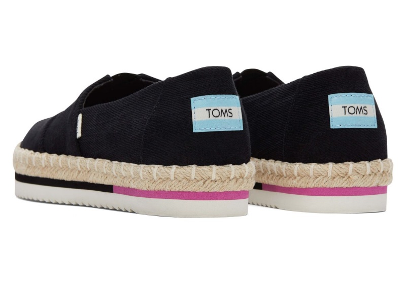 Toms Alpargata Rope Platform Black | VXYZSH-371