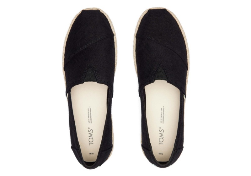 Toms Alpargata Rope Platform Black | VXYZSH-371