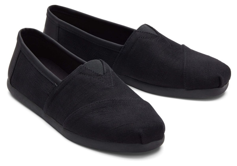 Toms Alpargata Twill Synthetic Trim Black | KPTBHF-732