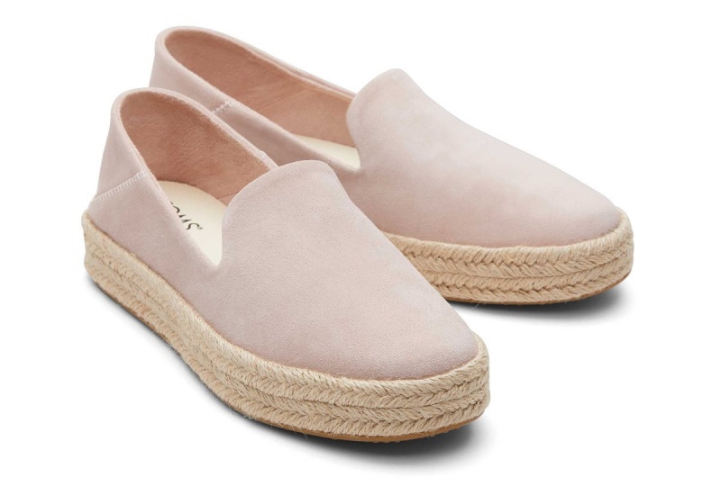 Toms Carolina Suede Espadrille Pink | YJUDBQ-406