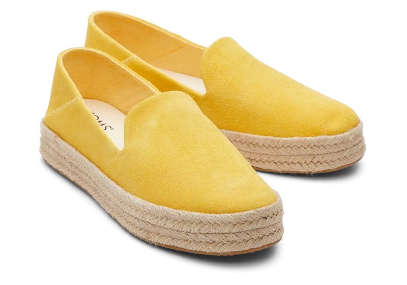 Toms Carolina Suede Espadrille Yellow | KDHTPZ-458