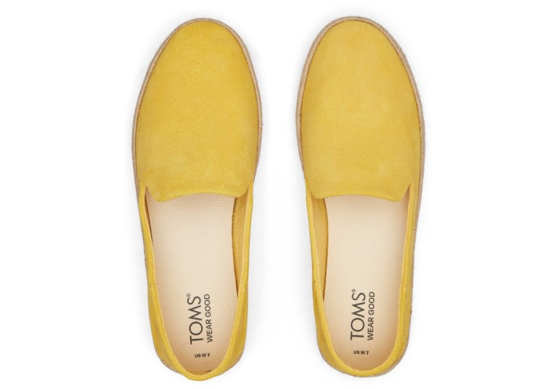 Toms Carolina Suede Espadrille Yellow | KDHTPZ-458