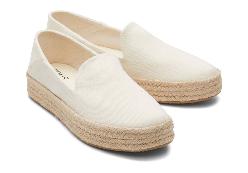 Toms Carolina Twill Espadrille Beige | NRLXSU-209