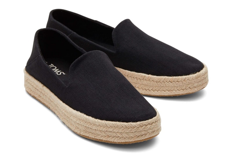 Toms Carolina Twill Espadrille Black | RVSPWQ-706