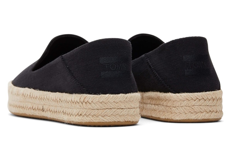 Toms Carolina Twill Espadrille Black | RVSPWQ-706