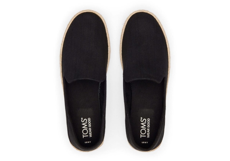 Toms Carolina Twill Espadrille Black | RVSPWQ-706