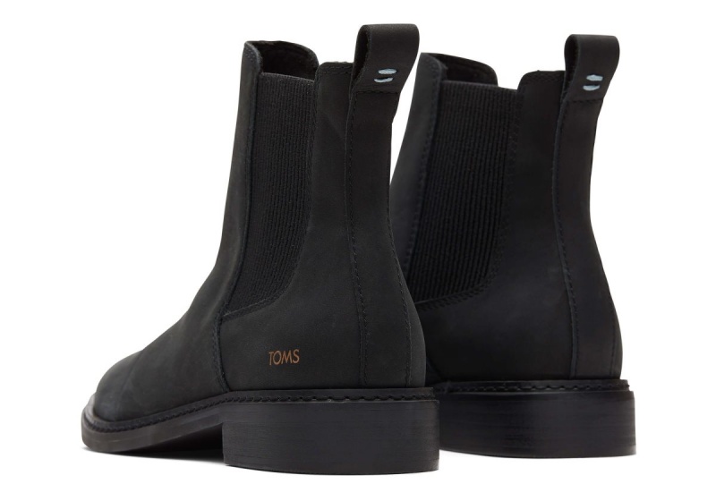 Toms Charlie Leather Boot Black | REBGDT-196