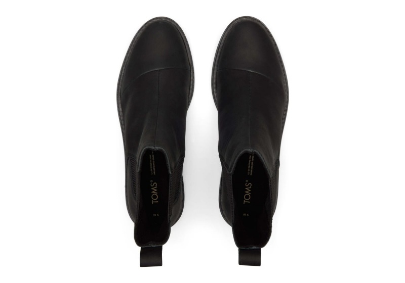 Toms Charlie Leather Boot Black | REBGDT-196