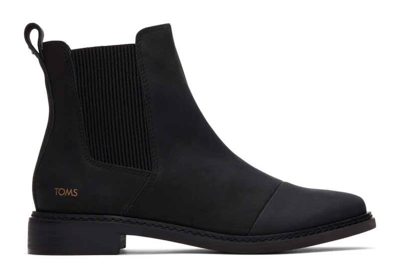 Toms Charlie Leather Boot Black | REBGDT-196