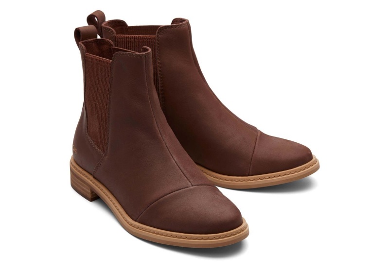 Toms Charlie Leather Boot Brown | UDTNQV-901