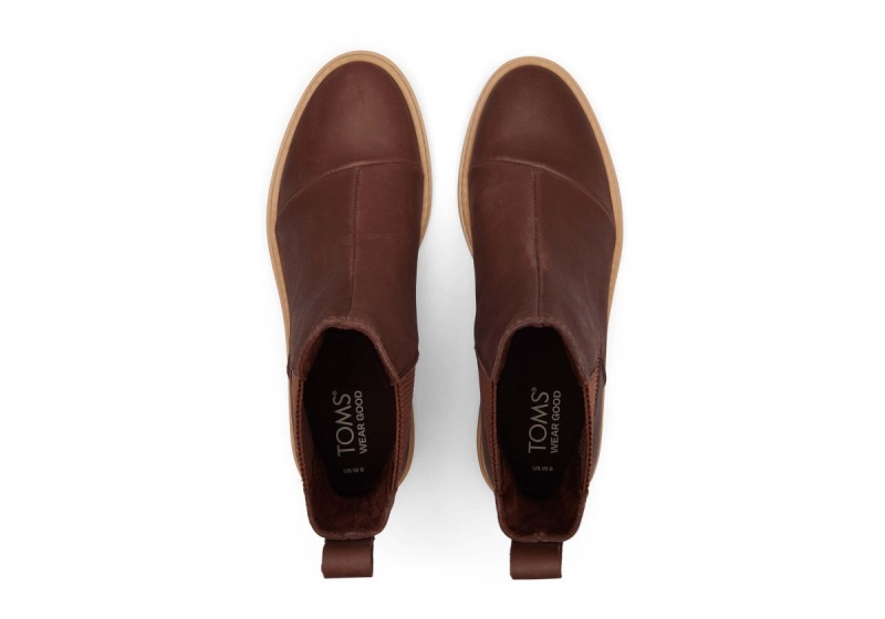 Toms Charlie Leather Boot Brown | UDTNQV-901