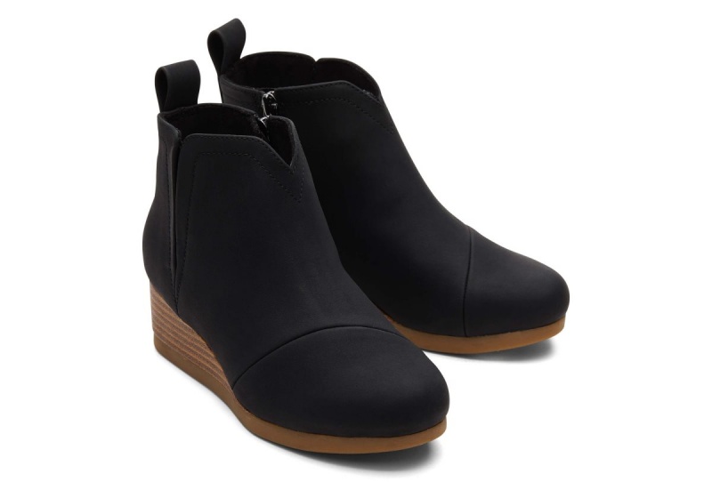 Toms Clare Wedge Boot Black | FJYRAW-907