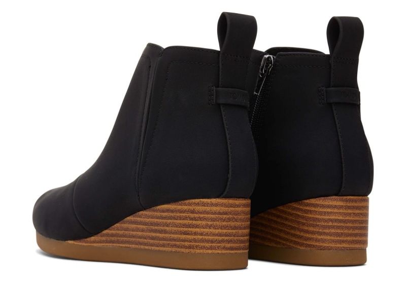 Toms Clare Wedge Boot Black | FJYRAW-907