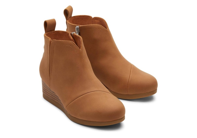 Toms Clare Wedge Boot Brown | YMCIDZ-087