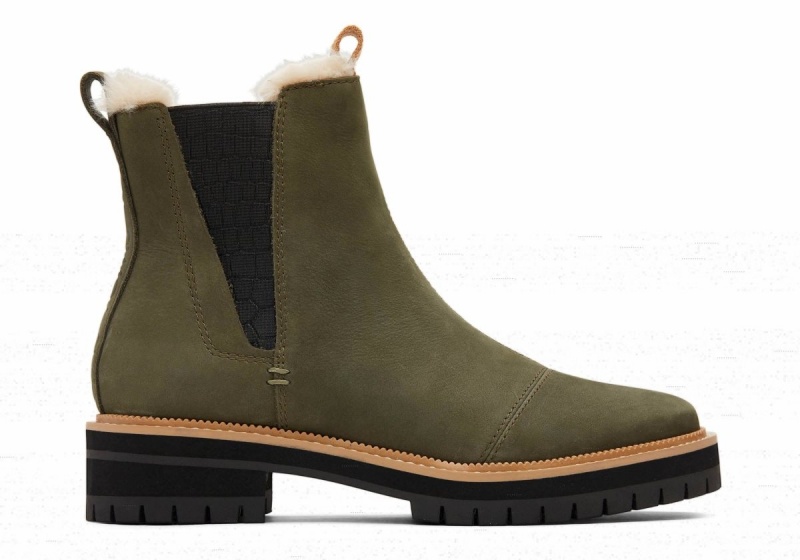 Toms Dakota Water Resistant Boot Olive | DGQPWL-325