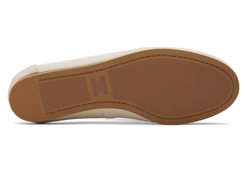 Toms Darcy Cream Leather Flat Cream | UIPNLV-358