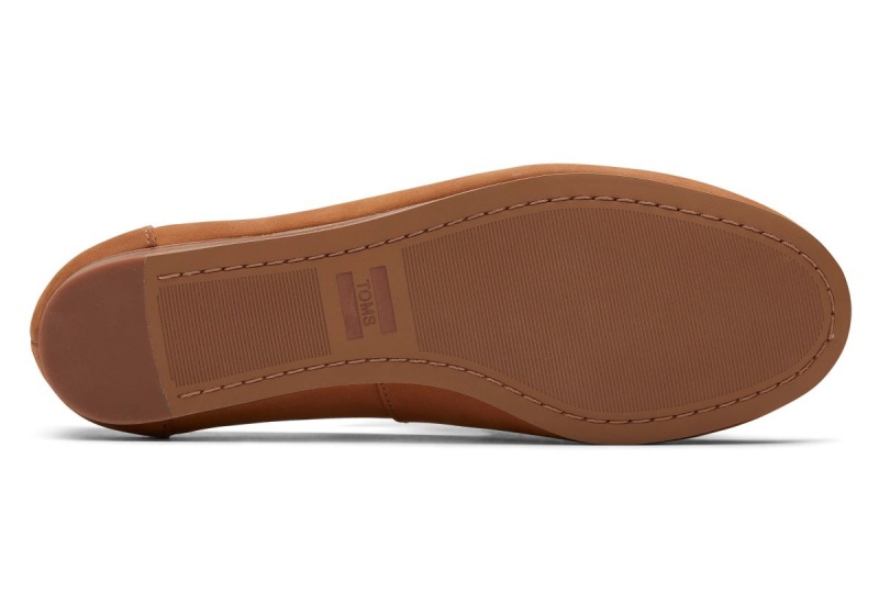 Toms Darcy Leather Flat Brown | TYKSXW-089