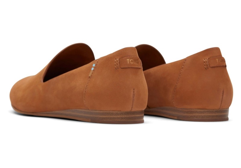 Toms Darcy Leather Flat Brown | TYKSXW-089