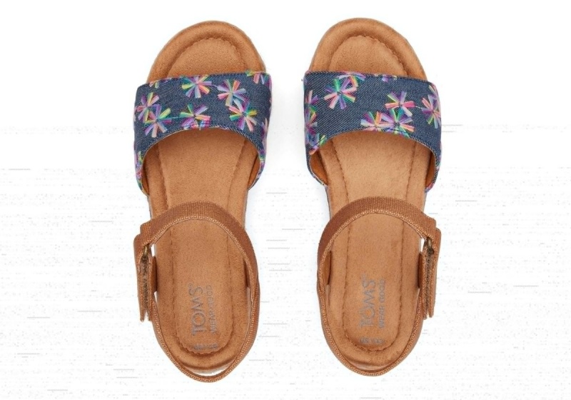 Toms Diana Floral Embroidered Navy | ABKJIS-586