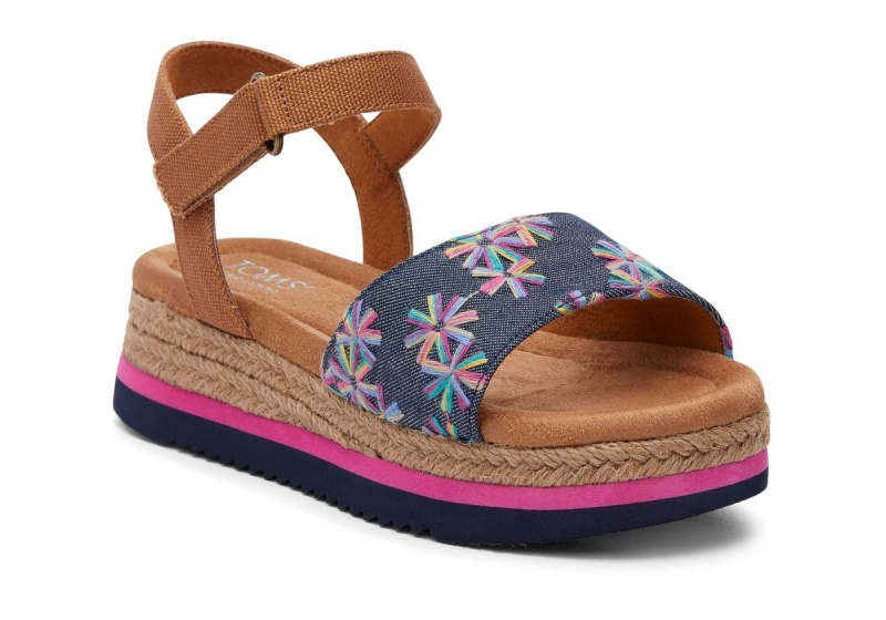 Toms Diana Floral Embroidered Navy | ABKJIS-586