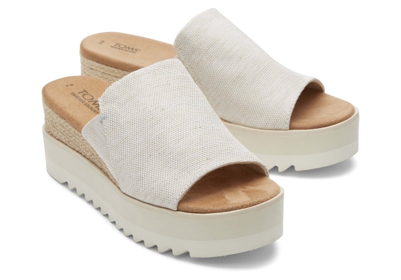 Toms Diana Mule Wide Sandal Beige | KYJRXO-769