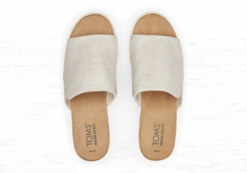 Toms Diana Mule Wide Sandal Beige | KYJRXO-769