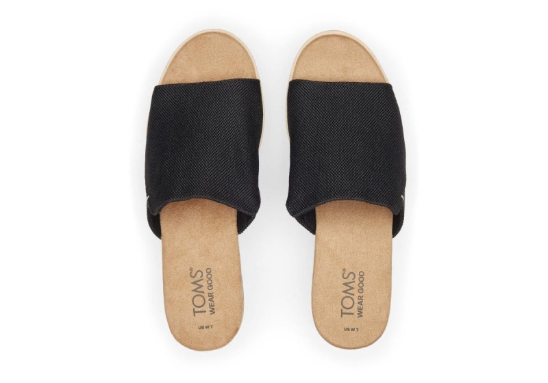 Toms Diana Mule Wide Sandal Black | CXHYGU-653