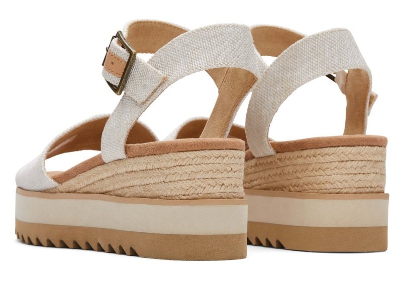 Toms Diana Wedge Sandal Beige | TMSXNQ-813