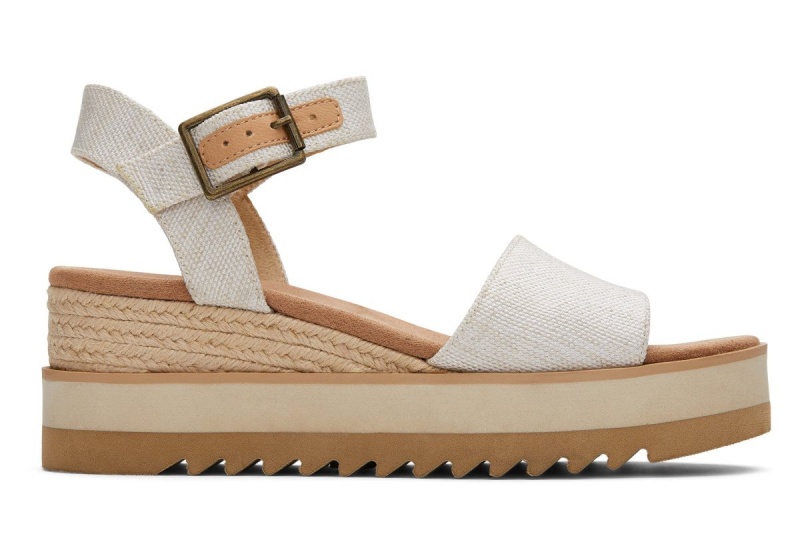 Toms Diana Wedge Sandal Beige | TMSXNQ-813