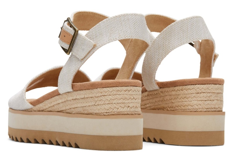 Toms Diana Wedge Wide Sandal Beige | HPYSQN-049